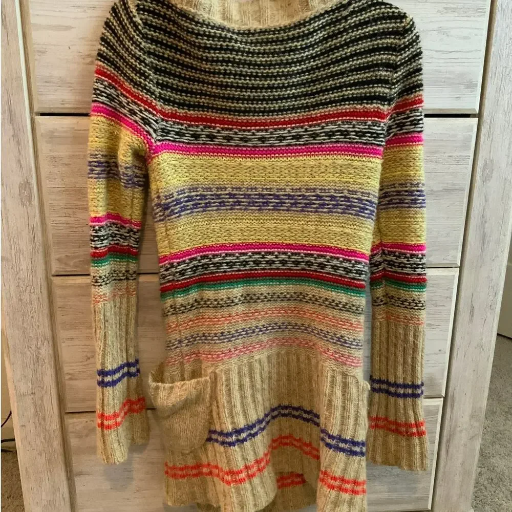 Free People Multicolor Wool Blend Boho Cardigan Sweater - XS - Picture 4 of 5